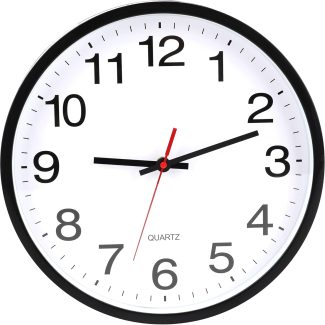 12 Inch Wall Clock, Battery Operated Modern Wall Clocks, Silent Non-Ticking Analog Classic Clock Decorative,Black,1Pack