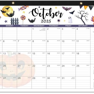 Desk Calendar 2025-2026, 18 Months Calendar 2025-2026, July 2025 - December 2026, 17" x 12", with Large Ruled Blocks for Planning