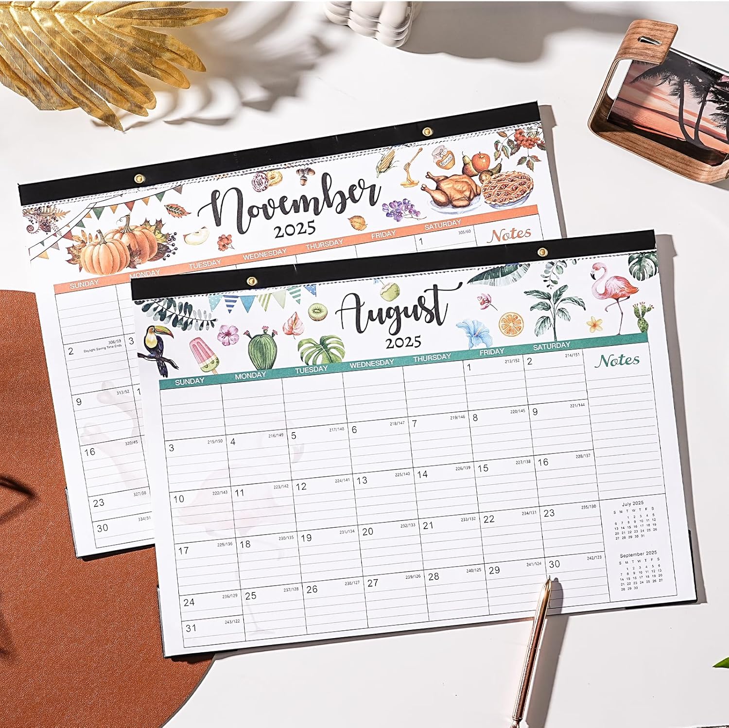 Desk Calendar 2025-2026, 18 Months Calendar 2025-2026, July 2025 - December 2026, 17" x 12", with Large Ruled Blocks for Planning - Image 6