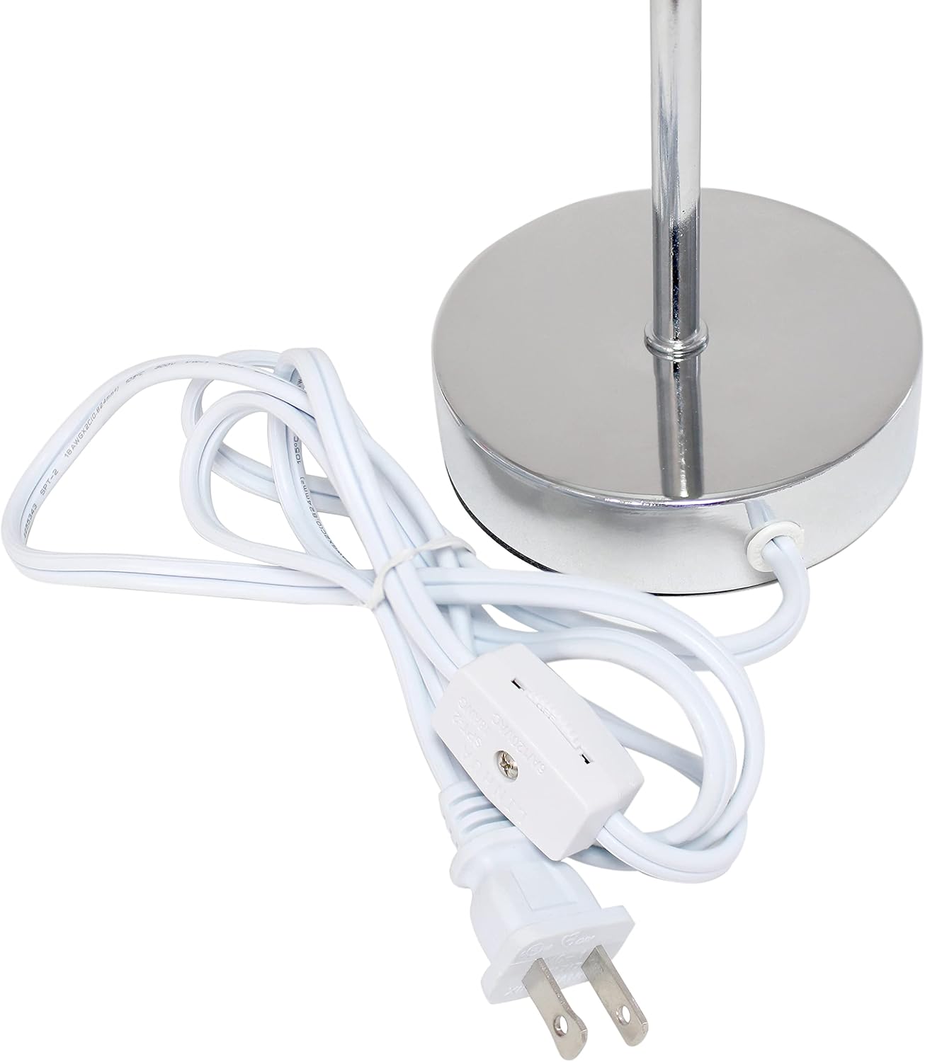 Simple Designs LT2007-BPK Chrome Mini Basic Table Lamp with Fabric Shade, Blush Pink - Image 9