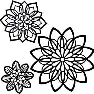3 Pieces Metal Flowers Wall Decor, Black Wall Decors, Flower Art Wall Decor Farmhouse Wall Decoration Multiple Flowers Hanging Decor for Bathroom Living Room Garden Office (Black Elegant)
